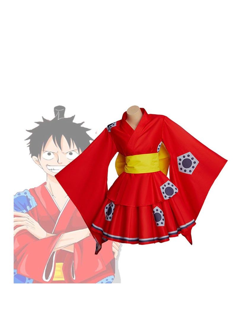 One Piece cos server Luffy Wano country Japanese kimono cosplay anime - Image 4