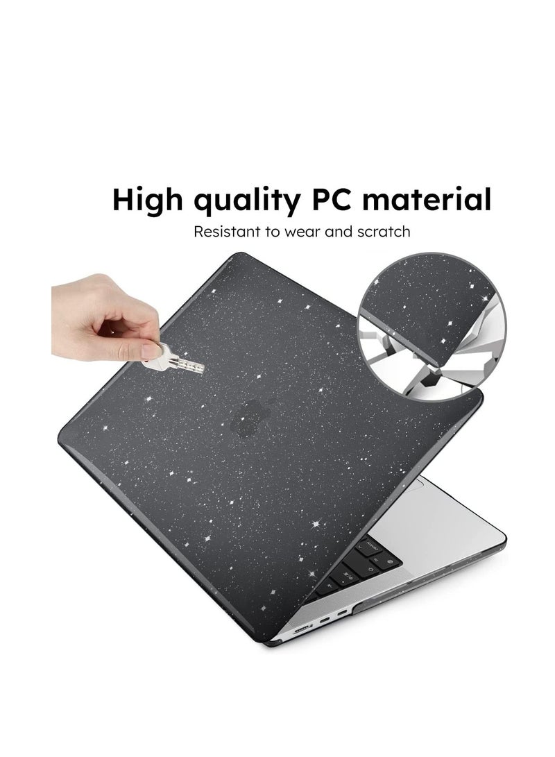 Black Glitter Case for MacBook Air 13.6 inch 2024 Release A3113 M3 Chip and 2022 Release Model A2681 M2 Chip and 2025 Release A3240 M4 Chip, Hard Shell Case for MacBook Air 13.6 with Touch ID, Spark - Image 2