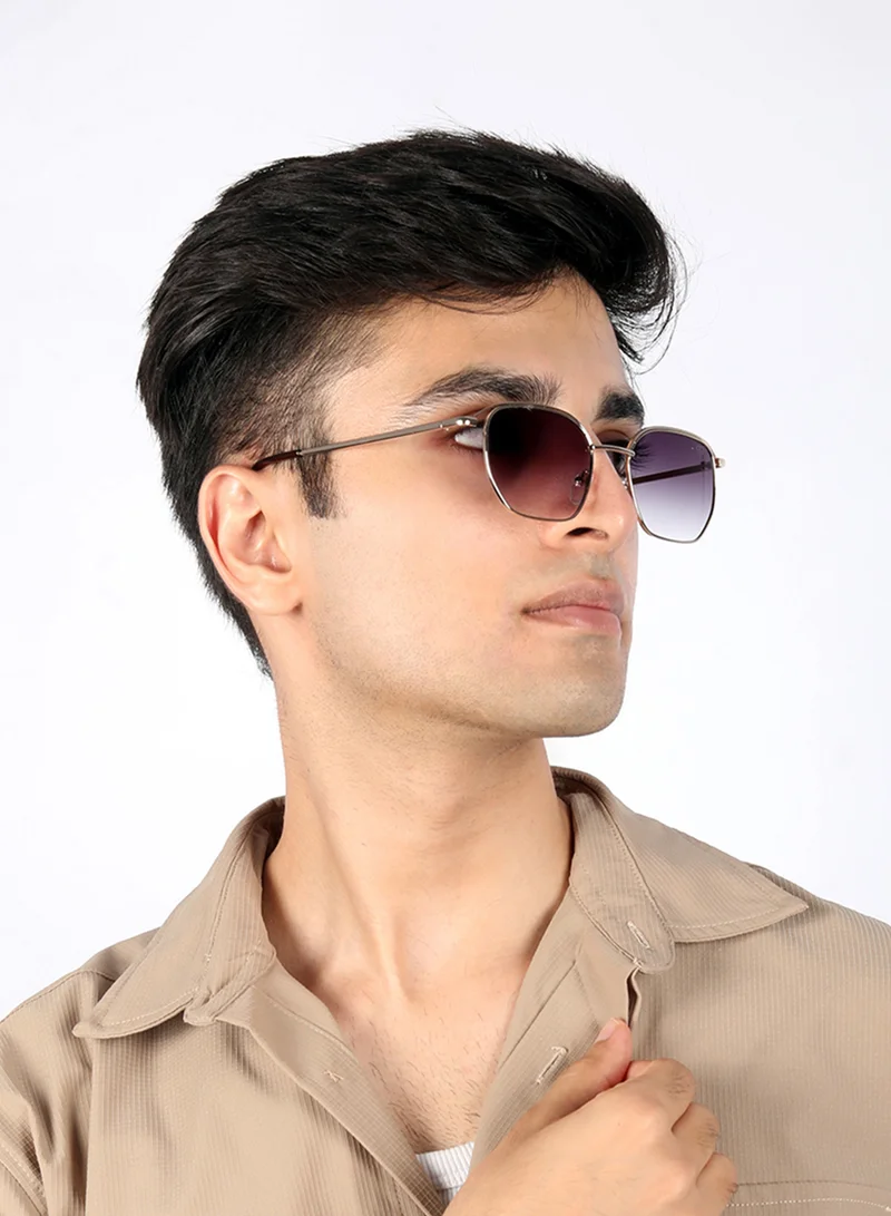 ووجلز UV- Protected  Black Hexagonal Sunglasses