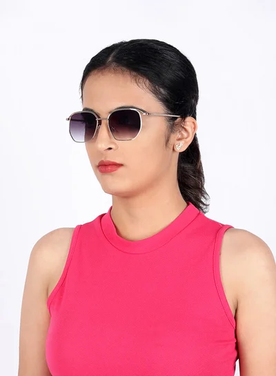 ووجلز نظارات شمسية سوداء سداسية واقية من الأشعة فوق البنفسجية