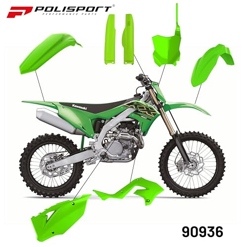 Polisport Motocross (MX) Restyling Kit for Kawasaki KX 125/250 (2003-2008) Dirt Bike – OEM Quality, Durable, Flexible & Perfect Fit – Green - Image 5