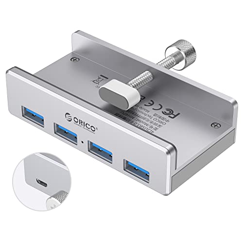 ORICO USB3.0 HUB with Extra Power Supply Port 4 Ports Clip-Type USB HUB Splitter Station for Laptop/Computer Desk-Upgraded Version - Image 1