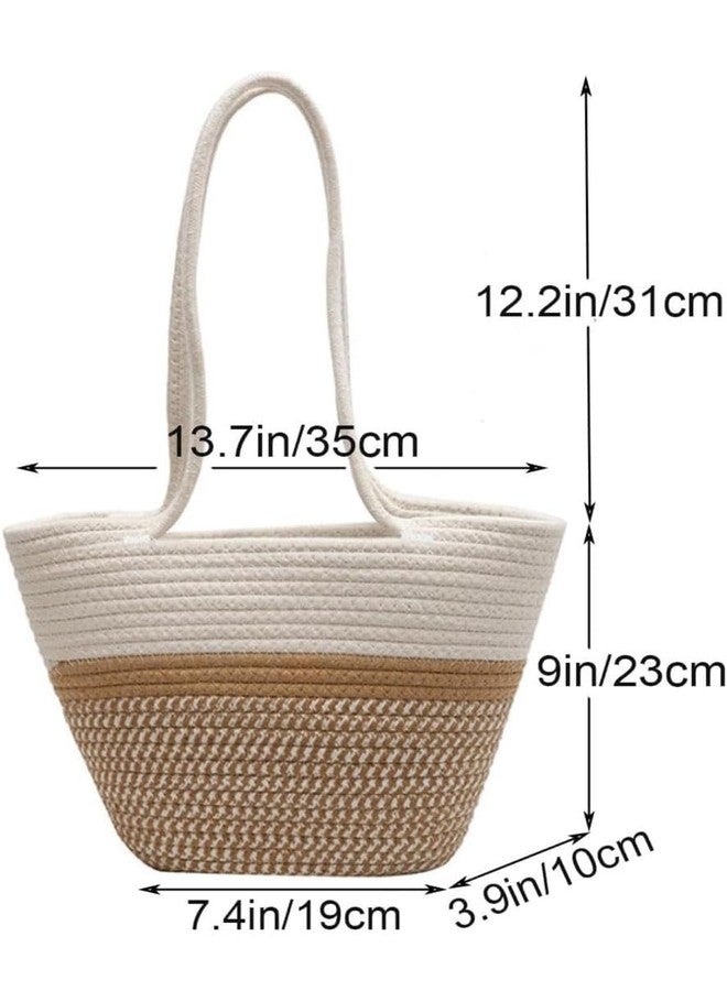 DYARCHY women stylish pure cotton boho fancy handbags tote bag trendy shoulder purse for ladies/girls college, office, shopping, travel gift (BEIGE) - Image 4