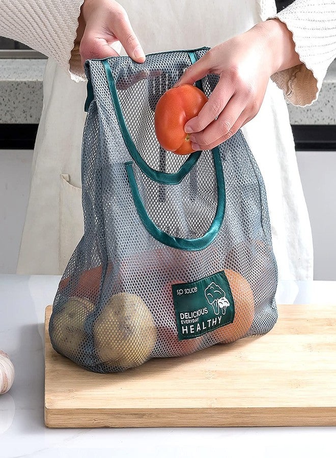 PIHARVA Reusable Mesh Storage Bag 30x40 cm – Double Layer Fridge Organizer Pouch for Fruits, Vegetables, Travel, Accessories – Eco-Friendly Kitchen Net Sack with Drawstring - Image 3