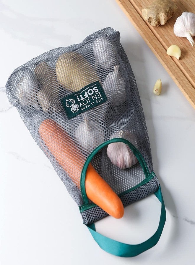 PIHARVA Reusable Mesh Storage Bag 30x40 cm – Double Layer Fridge Organizer Pouch for Fruits, Vegetables, Travel, Accessories – Eco-Friendly Kitchen Net Sack with Drawstring - Image 5