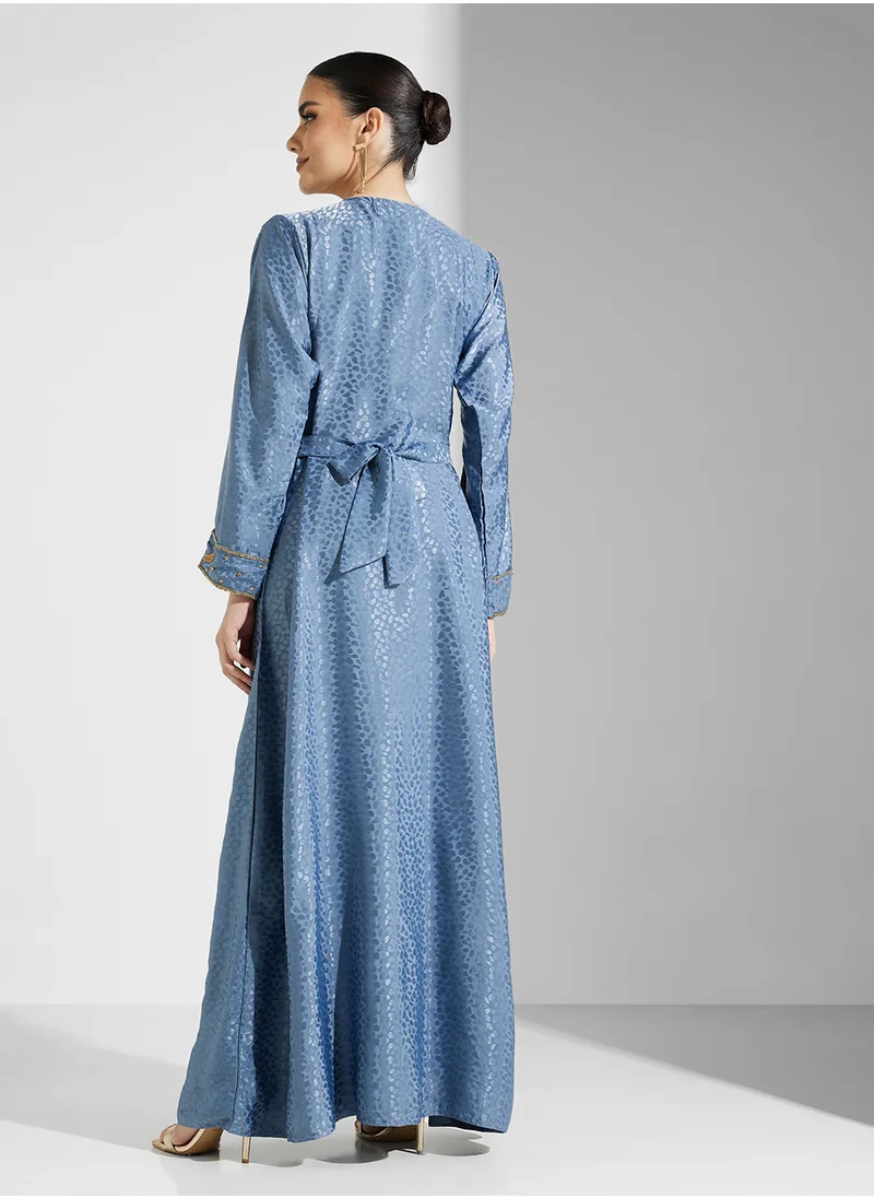 ارابيان كلوزيت Embellished Belted Jalabiya