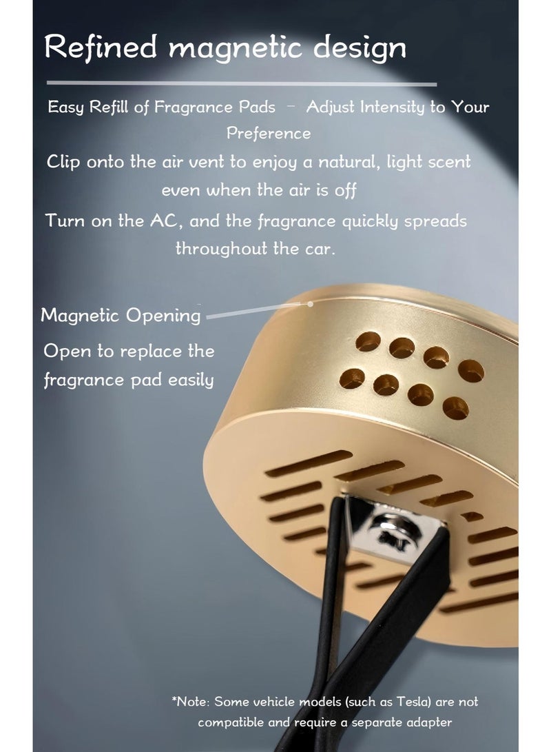 PERFRESH Car Air Freshener Kit,Magnetic vent clip design, long-lasting light fragrance, effectively neutralizes odors. 4 exclusive scents available，Includes: 1diffuser,2 fragrance pads(Ocean Memory) - Image 4