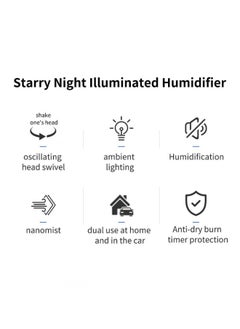 UChic Humidifiers for Bedroom,Humidifier USB Powered with Starry Sky,Auto Shut-off and Colorful Lighting Design,Silent,Mist Output  - Image 5