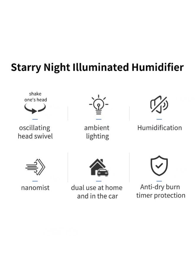 UChic - Humidifiers for Bedroom,Humidifier USB Powered with Starry Sky,Auto Shut-off and Colorful Lighting Design,Silent,Mist Output - Image 1