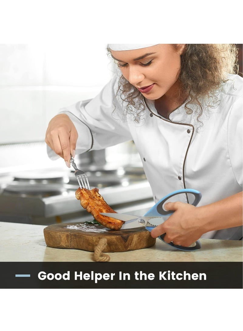 Bukela Ultra Sharp Kitchen Shears with Magnetic Holder,Heavy Duty Kitchen Meat Shears,Multipurpose Stainless Steel Cooking Poultry Shears for Home School Picnic (Blue) - Image 5