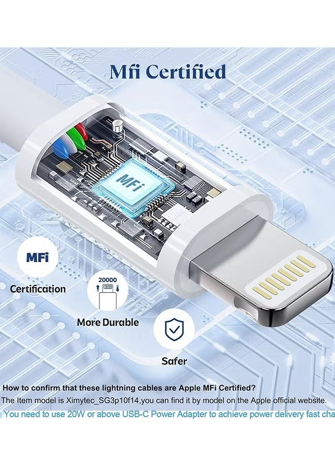 iPhone Charging Cable 2M[MFi Certified] USB C to Lightning Charger Cable Fast Charging Power Delivery PD 20W iPhone Charging Cable for iPhone 14/14 Pro/14 Plus/14 Pro Max, iPad Pro, iPhone 8-13 All Series - Image 3