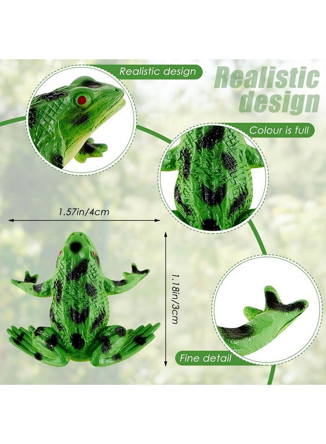 Civaner Plastic Frogs Toy Mini Vinyl Realistic Frog Toy Decorations Frogs Fun Rain Forest Character Toys Realistic Frog Figures Lifelike Toy For Crafting Party Supplies Home Decor Game(24 Pieces) - Image 3