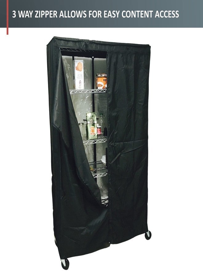 Formosa Covers Storage Shelving Unit Cover in Black Color (Multiple Sizes) (48" Wx24 Dx72 H) - Image 5