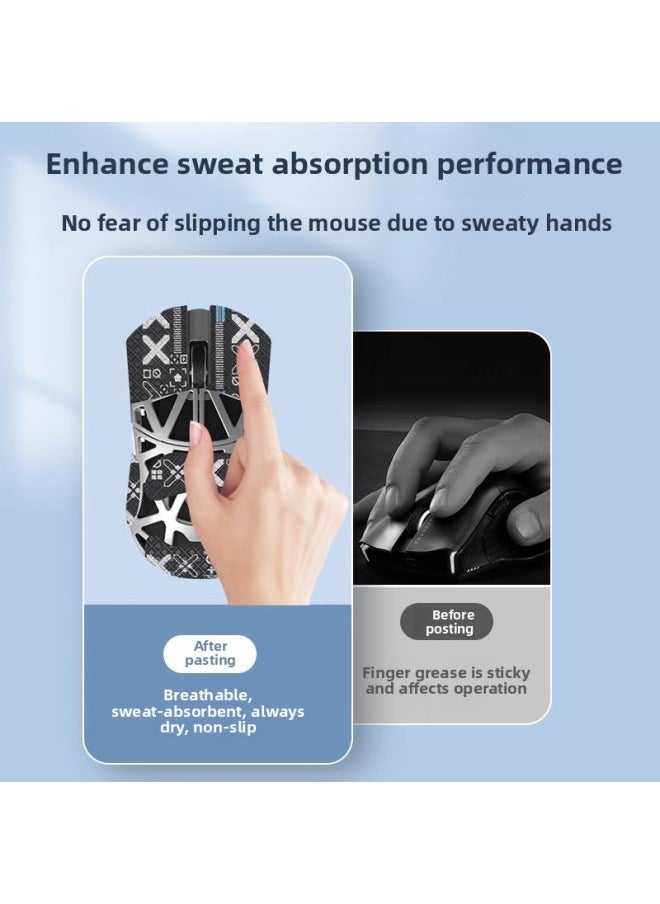 Generic - Suitable For All Spirit Flower Beast MAX Mouse Anti-Slip Sticker Sweat Absorbing Max Mouse Printing Sticker Palm Heart Membrane Foot Pad Foot Sticker-Color:[all Inclusive] Black Print ❤ Send Cleaning Cotton - Image 1