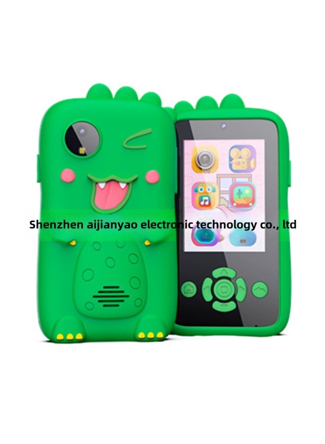 Generic Z9 Private Model Children's Toy Camera Music Mobile Phone Cartoon Unicorn HD Double Camera Game Recording-Body Color:H09 Dinosaur  Front And Rear Double Photographs -2.4 "Screen-No Memory Card  - Image 1