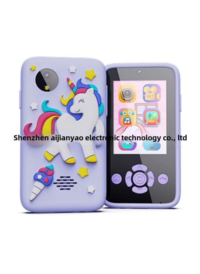 Generic Z9 Private Model Children's Toy Camera Music Mobile Phone Cartoon Unicorn HD Double Camera Game Recording-Body Color:H09 Dinosaur  Front And Rear Double Photographs -2.4 "Screen-No Memory Card  - Image 3