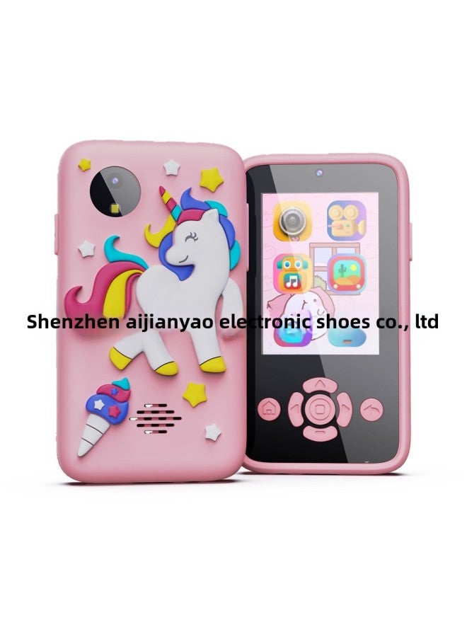 Generic Z9 Private Model Children's Toy Camera Music Mobile Phone Cartoon Unicorn HD Double Camera Game Recording-Body Color:H09 Dinosaur  Front And Rear Double Photographs -2.4 "Screen-No Memory Card  - Image 2