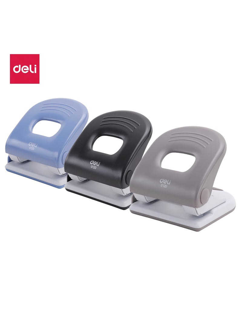 Deli E0120 Metal Punch 40 Sheets Φ6mm 80mm Grey - 1pc - ideal for office document binding - Image 1