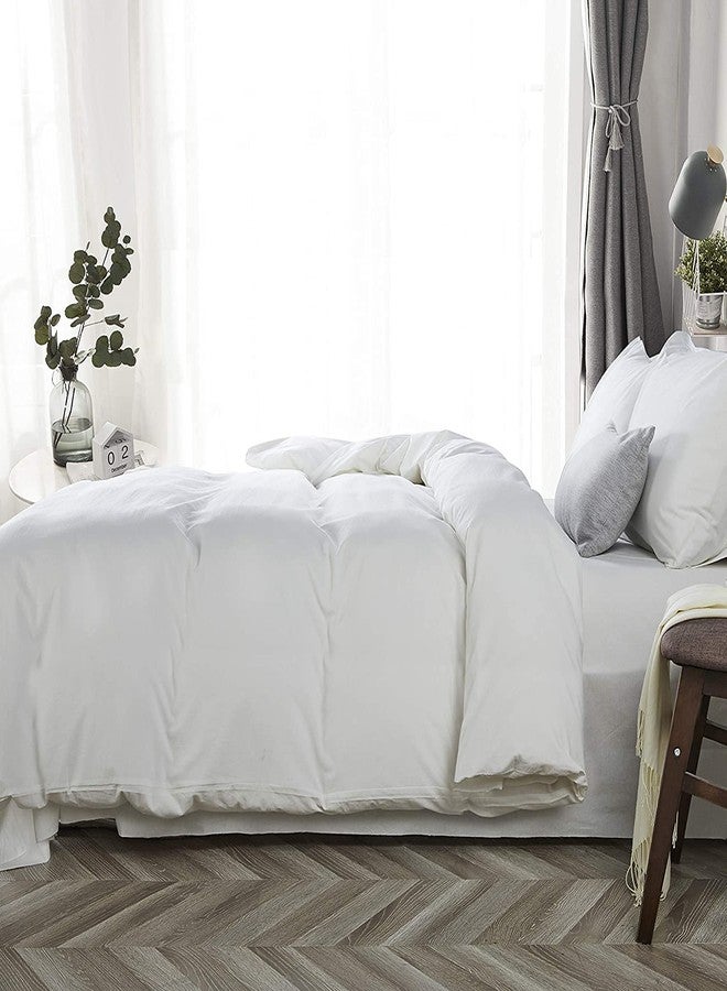 Minor Monkey Full/Queen Duvet Cover 1000 Thread Count 100% Egyptian Cotton Luxury Hotel Quality White Quilt Cover & Pillow Sham - 3 Piece All Season Duvet Cover Set with Zipper Closure, Corner Ties - Image 2
