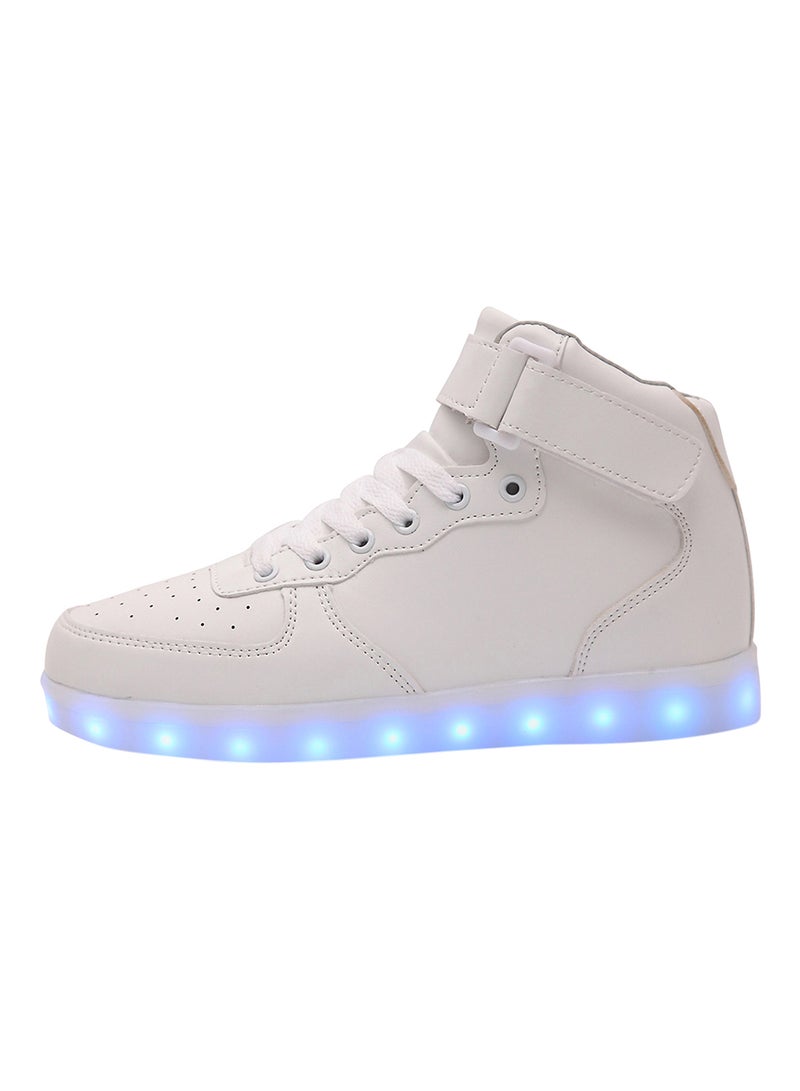 LED Flashing Lights High Top Sneakers White - Image 1