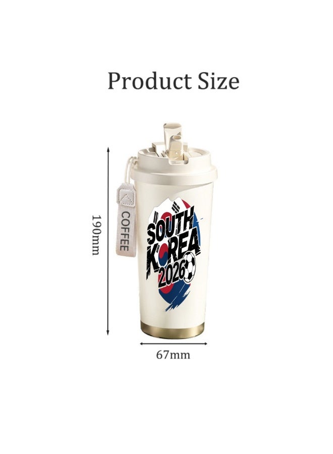 FIFA 520ml World Cup Printed Stainless Steel Insulated Water Bottle Double Wall Vacuum Thermal Flask Leakproof Cup for Hot & Cold Drinks - Image 2