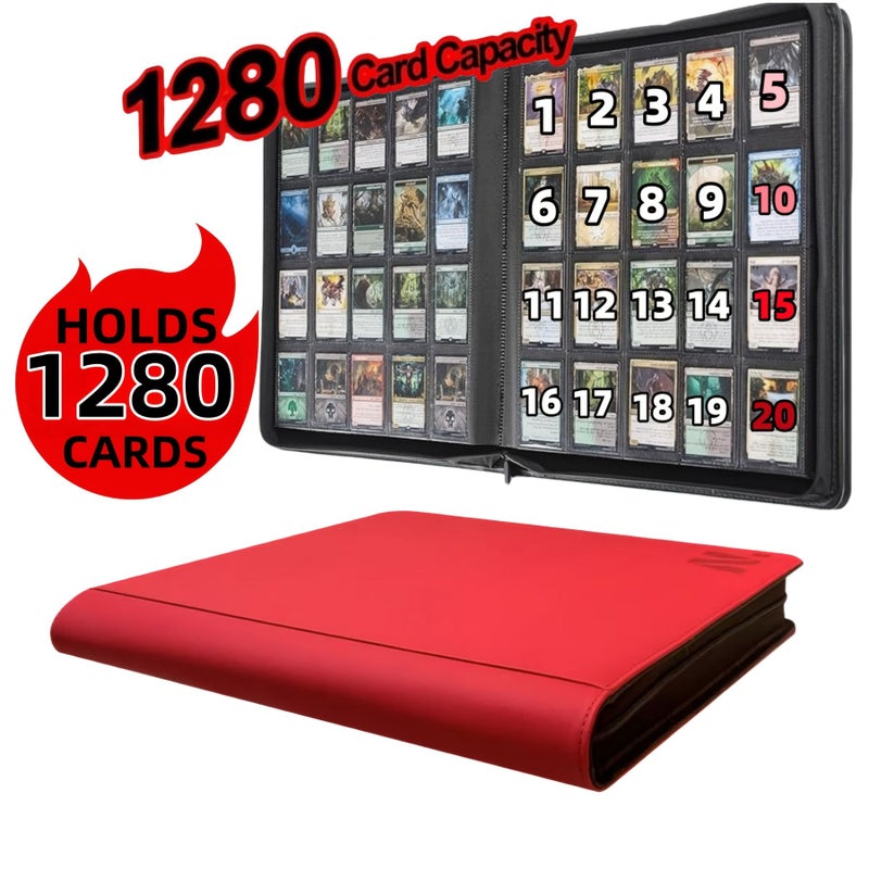 1280 Pockets Trading Card Binder Sky Blue 20 Pocket Card Album Compatible With Sports Cards And Standard Size Trading Cards - Image 1