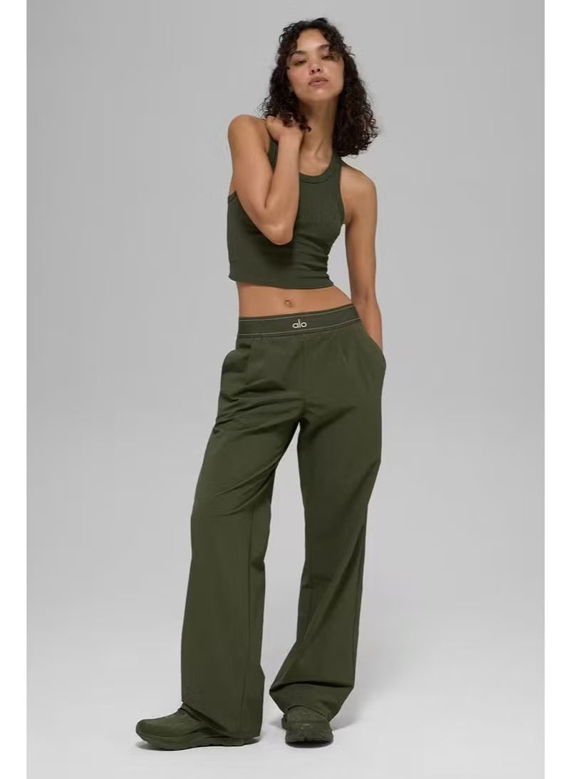 Alo Yoga Women's Straight-Leg Wide-Leg Casual Sport Trousers - Image 1