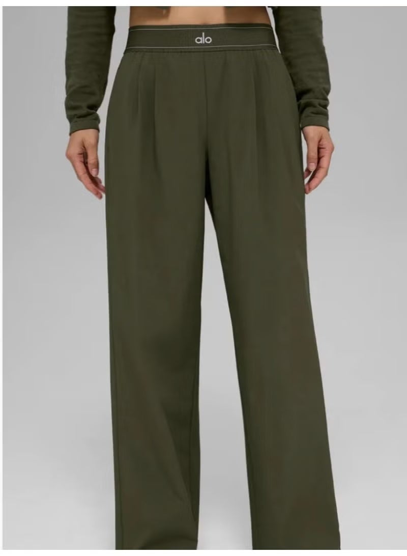 Alo Yoga Women's Straight-Leg Wide-Leg Casual Sport Trousers - Image 3