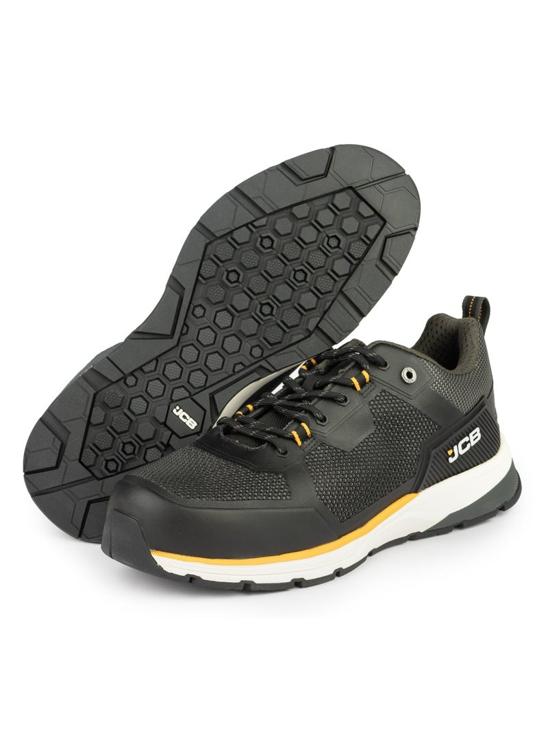 جيه سي بي حذاء أمان برباط – مقدمة من السبائك، مقاوم للماء، مقاوم للثقب، مضاد للكهرباء الساكنة، مقاوم للزيوت والانزلاق | JCB-0014D – أسود/رمادي داكن - Image 2