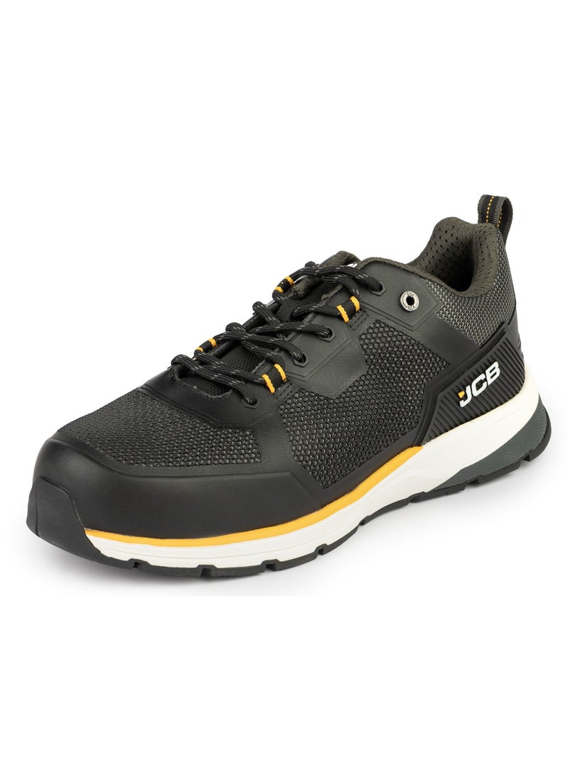 JCB Lace-Up Safety Sneaker – Alloy Toe, Waterproof, Puncture Resistant, Anti-Static, Oil & Slip Resistant | JCB-0014D – Black/Dark Grey - Image 1