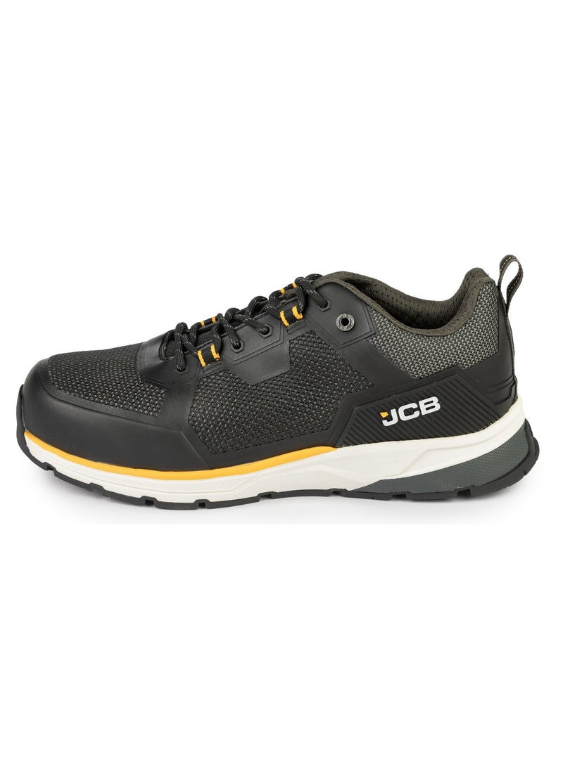 JCB Lace-Up Safety Sneaker – Alloy Toe, Waterproof, Puncture Resistant, Anti-Static, Oil & Slip Resistant | JCB-0014D – Black/Dark Grey - Image 2