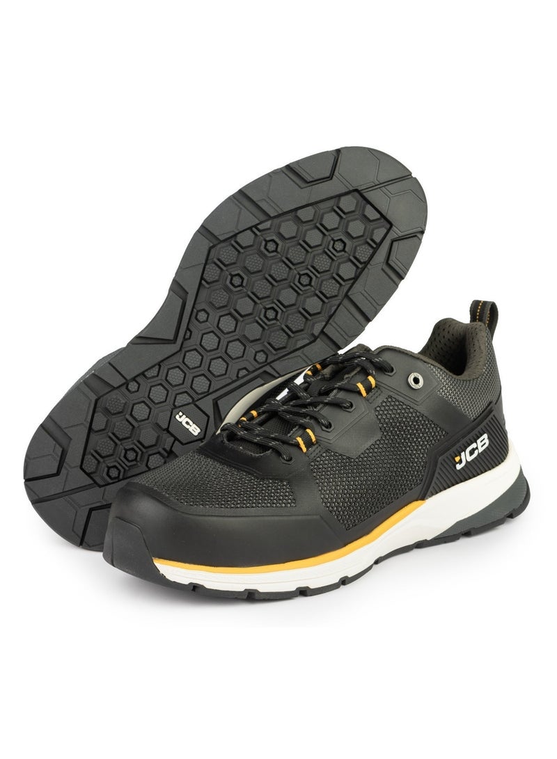 JCB Lace Up Safety Sneaker – Alloy Toe, Waterproof, Puncture Resistant, Anti-Static, Oil & Slip Resistant | Certified Safety Shoe | JCB-0014D – Black/Dark Grey - Image 4