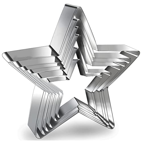 TTSAM 6 Pieces Star Cookie Cutters Set - Stainless Steel Five-Pointed Shaped Cutter, Biscuit Molds, Fondant Cake Cheese Cutter, Pastry Mold Bakeware Tools - Christmas Gifts (Assorted Sizes) - Image 1
