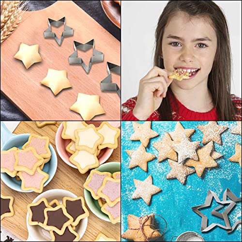 TTSAM 6 Pieces Star Cookie Cutters Set - Stainless Steel Five-Pointed Shaped Cutter, Biscuit Molds, Fondant Cake Cheese Cutter, Pastry Mold Bakeware Tools - Christmas Gifts (Assorted Sizes) - Image 2