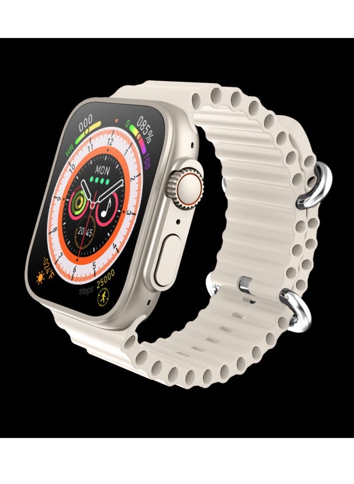 BIG GERMANY ULTRA 9 Smart Watch, 2.03-inch Display, Wireless Charging, Heart Rate Monitor, Sport Tracking-WHITE  - Image 2