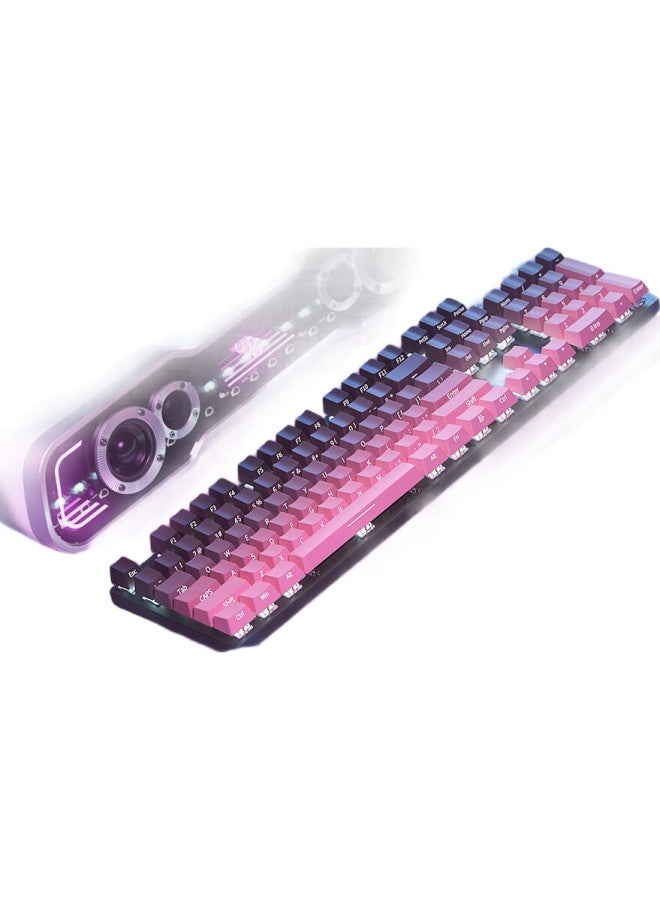 HP Hp Mechanical Keyboard For Office E-Sports Gaming Wired Desktop Laptop Side Engraved Gradient Blackberry Pink White Light Blue Switch - Image 3