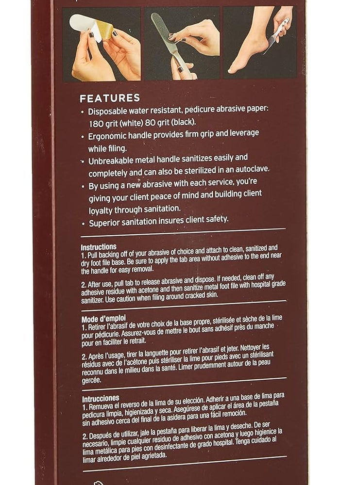 Cuccio Naturale Stainless Steel Pedicure File Kit with 30 Disposable Abrasive Sheets - Image 3