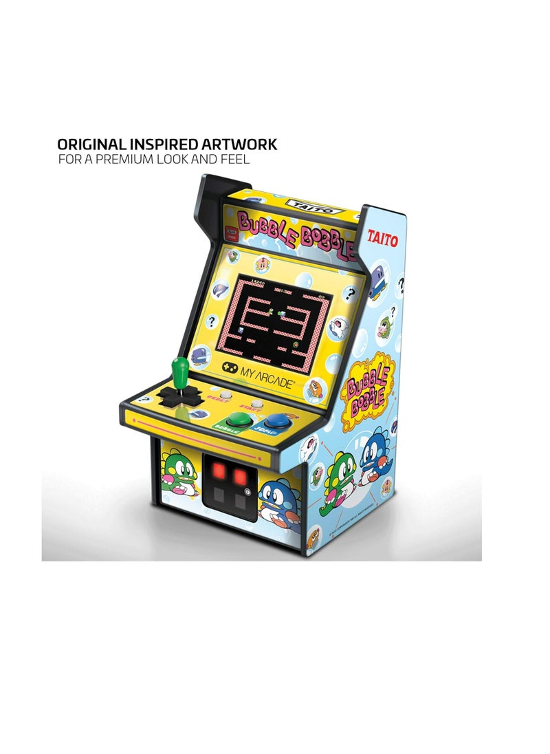 My Arcade Micro Player Mini Arcade Machine: Bubble Bobble Video Game Fully Playable 6.75 Inch Collectible Color Display Speaker Volume Buttons  - Image 3