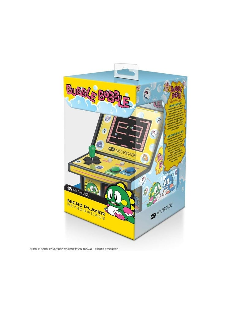 My Arcade Micro Player Mini Arcade Machine: Bubble Bobble Video Game Fully Playable 6.75 Inch Collectible Color Display Speaker Volume Buttons  - Image 4