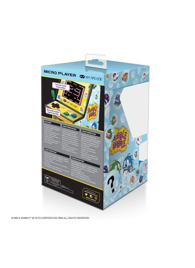 My Arcade Micro Player Mini Arcade Machine: Bubble Bobble Video Game Fully Playable 6.75 Inch Collectible Color Display Speaker Volume Buttons  - Image 5