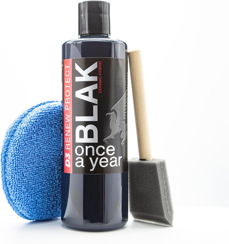 Renew Protect - Blak - Real Restoration & True Protection, Rich Black for Tire & Trim, Mid- High Shine, Mats - RV- Motorcycle-Safe, Acrylic Ceramic-Hybrid Protectant, Wash-Proof, 5 min Dry-Seal 16oz - Image 1