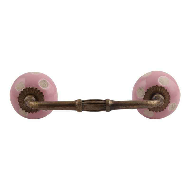 Indian-Shelf IndianShelf 1 Pack Ceramic Pink Cabinet Pulls T Bar Vintage Kitchen Drawer Handles Door Dresser Handles Antique Hardware 4 Hole to Hole BH109DCK136  - Image 1