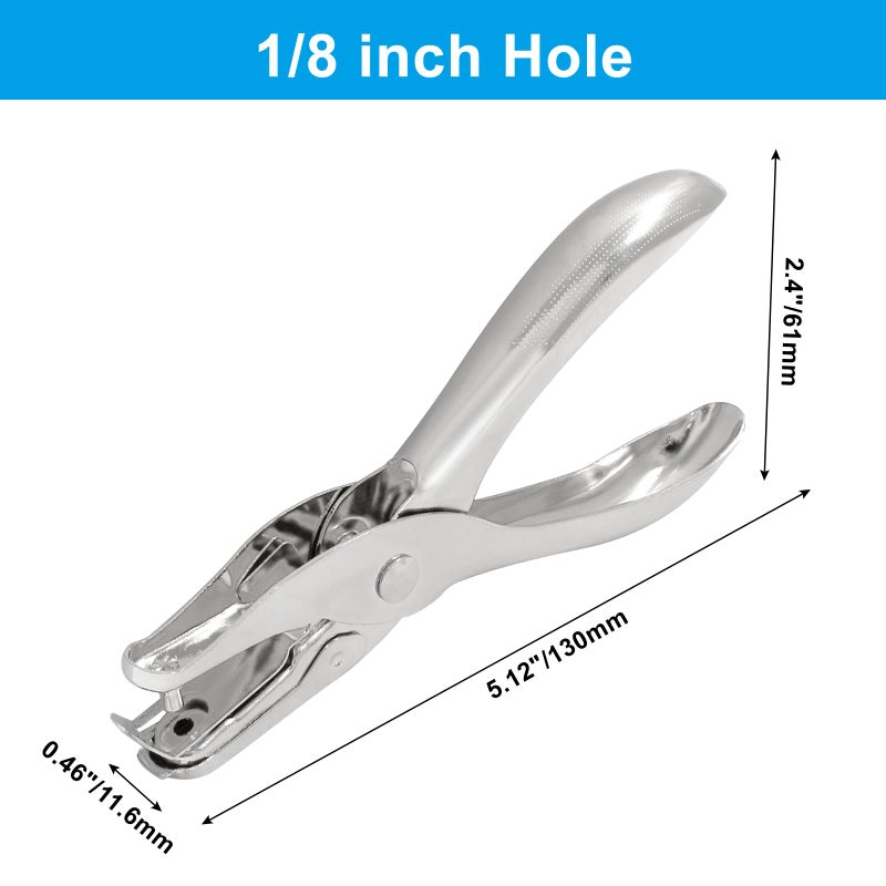 Rierdge 1Pcs 1/8â€/ 3mm Small Mini Metal Hole Punchers Tiny Circle Shaped Hole Handheld Paper Punch Punchers for Greeting Cards, Paper, Invitations, 8 Sheet Punch Capacity - Image 2