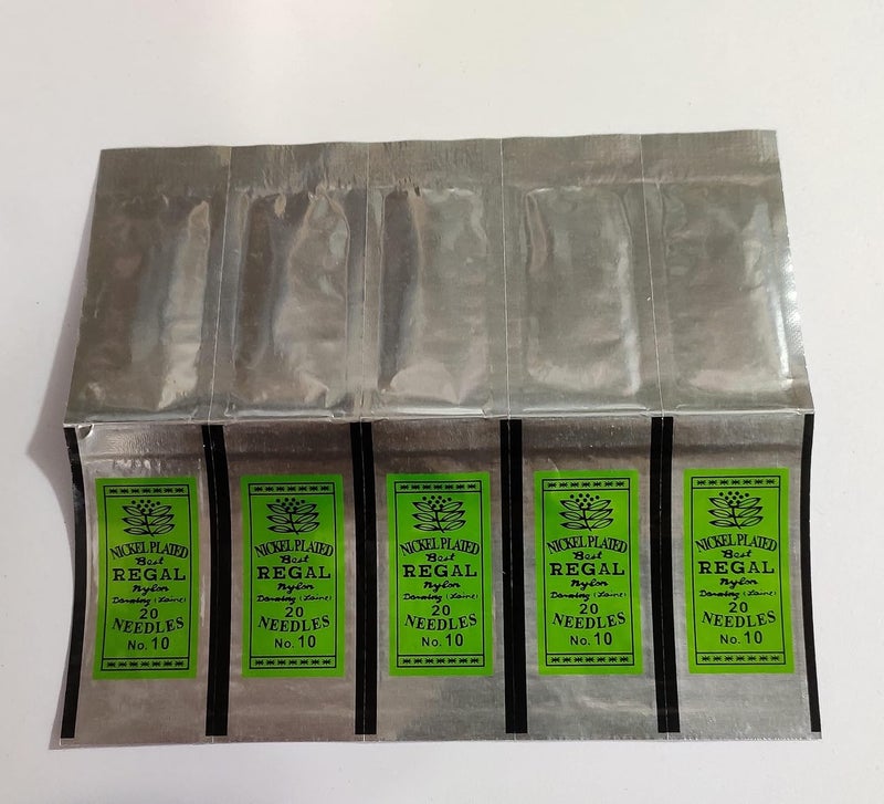 OMX Sewing Beading Needle for Hemming, Beads Zardosi Embroidery & Jewelry Making- 5 Packets. - Total 100 Needles (Size 10) - Image 2