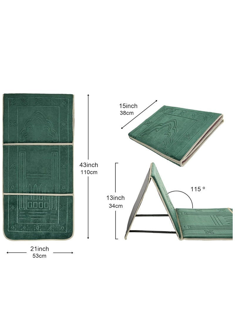 Generic - Prayer Rug with Back Support / Foldable Meditation Floor Chair & Carrying Pocket (Army Green) - Image 1