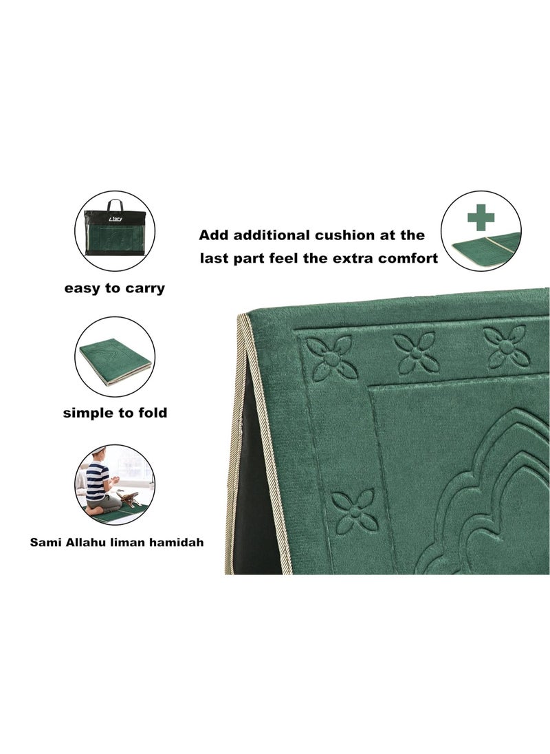 Generic - Prayer Rug with Back Support / Foldable Meditation Floor Chair & Carrying Pocket (Army Green) - Image 1