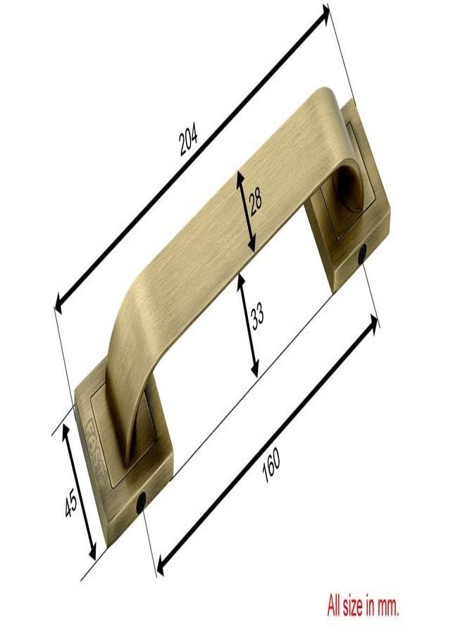 FAST DH11 8-inch Zinc Alloy Brass Antique Pull Door Handle (160mm, Yellow) - Image 3