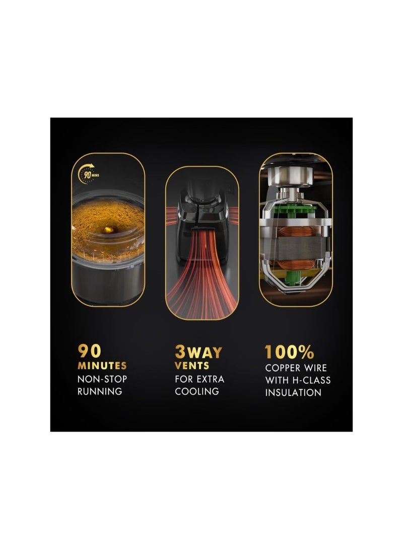 SUJATA 1000W Mixer Grinder with 24,000 RPM Motor | Double Ball Bearing Motor | 90-Minute Non-Stop Running | 3 Food-Grade Stainless Steel Jars | 1500ml Multipurpose Jar | 1000ml Grinder Jar | 500ml Chutney Jar |MG02 Beige & White - Image 5