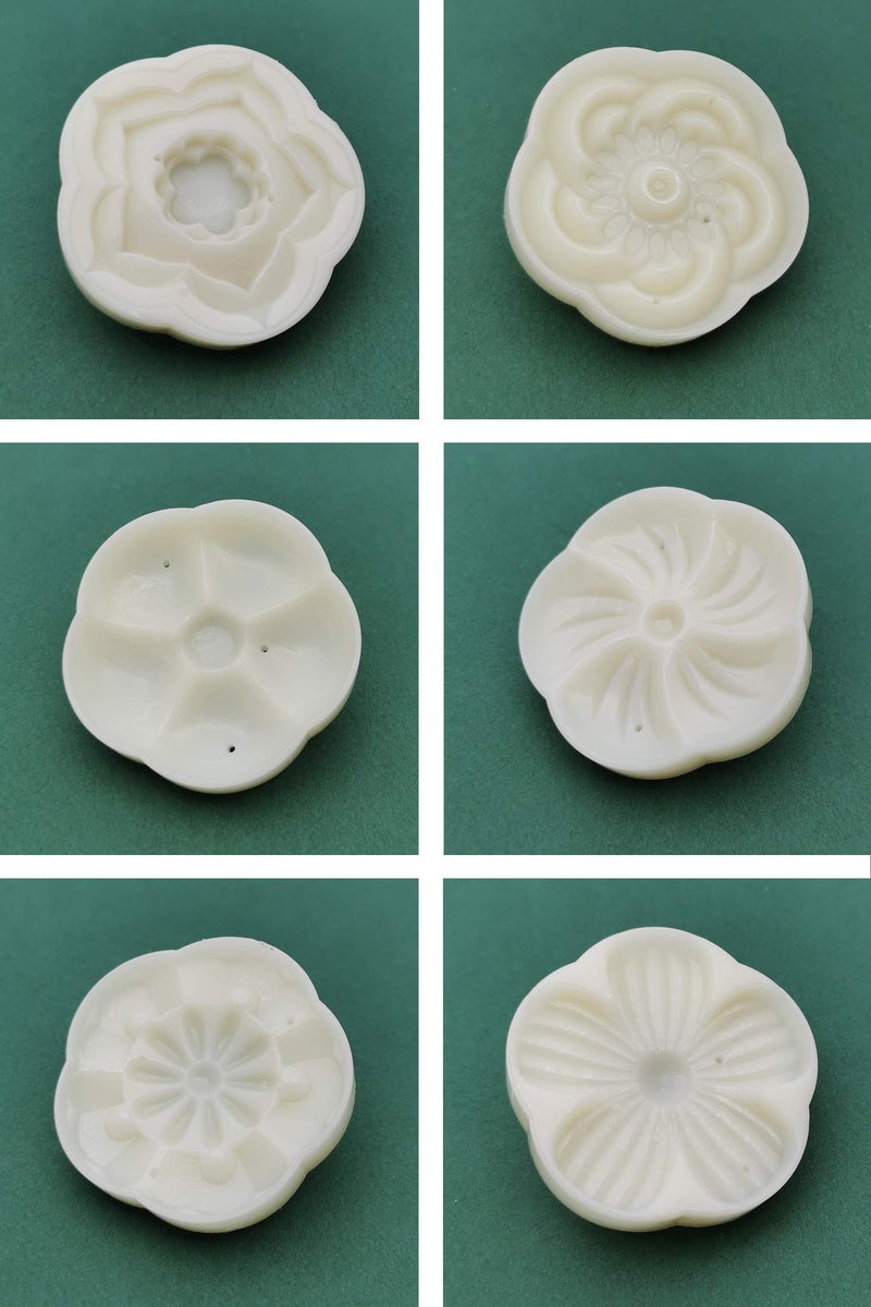 SUNEKE Pebbles Stamp Moon Cake Stamp, Pebbles Press Mid Autumn Festival DIY Decoration Press Pebbles Round Pebbles Pebbles Set Fondant Cake Decoration(Round 6 Flowers,50g) - Image 4
