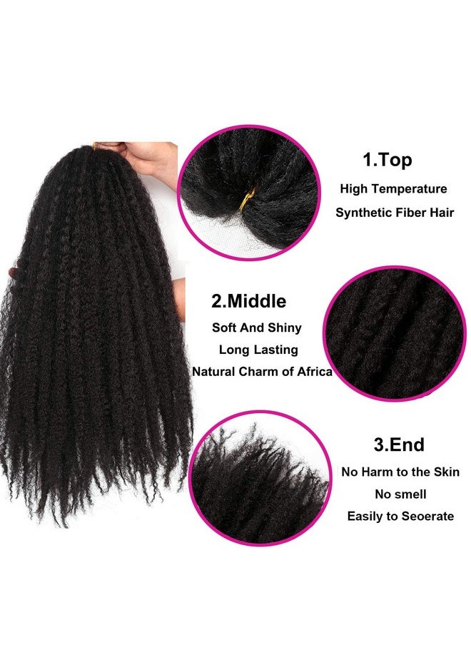Outernice Marley Hair-18 Inch Marley Twist Hair For Twists 3 Packs Cuabn Marley Braiding Springy Afro Kinky Curly Crochet Hair For Faux Locs(18 Inch 3 Packs, 1B#)  - Image 3